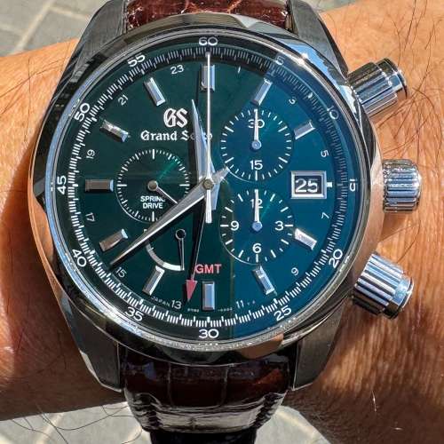 近全新 市場少有 實色綠面 限量400隻 GRAND SEIKO SBGC207 標誌性3支大炮設計 GMT ...