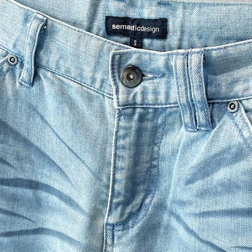 日本潮牌 Semantic Design Biker Jeans 男裝仿舊牛仔褲 淺藍色虎紋 Smart Casual