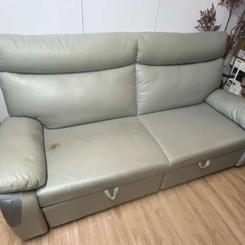 灰色三人梳化 可延伸睡覺