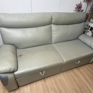 灰色三人梳化 可延伸睡覺