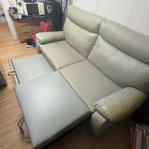 灰色三人梳化 可延伸睡覺