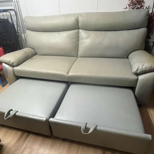 灰色三人梳化 可延伸睡覺