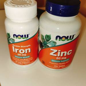 Zinc 50mg 250粒 、  Iron 36mg 90粒  、  Bition 10000mcg 90粒