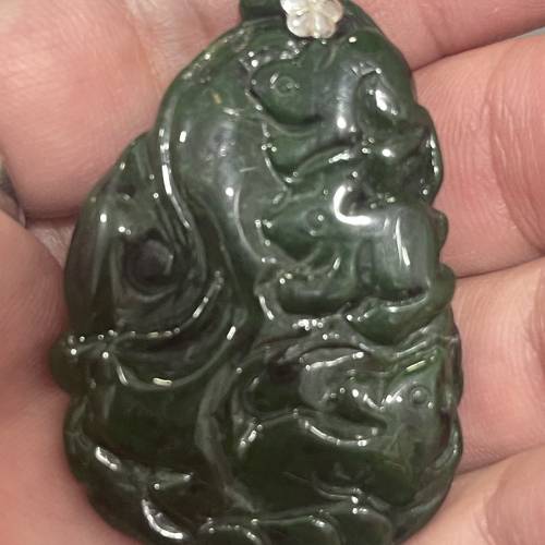 真色真玉 乾青1個 925純銀扣 $680