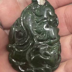 真色真玉 乾青1個 925純銀扣 $680