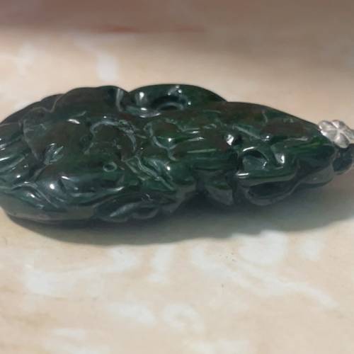 真色真玉 乾青1個 925純銀扣 $680