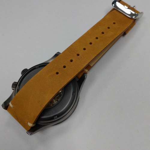 45mm GMT 3地時間　自動機械錶 有日期 藍面 透底 鈦色鋼錶