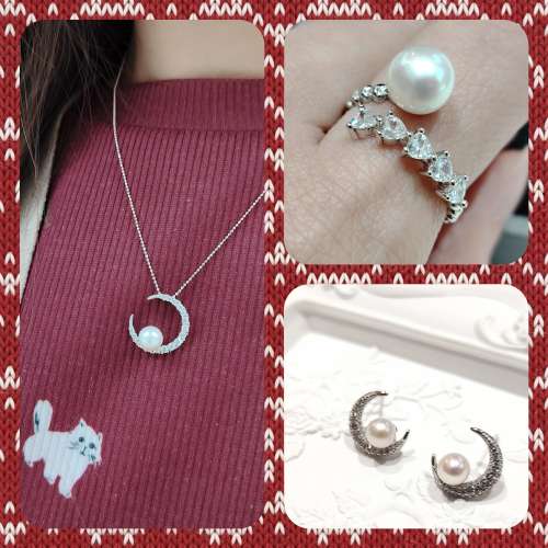 925純銀天然珍珠首飾套裝 Sterling Silver Natural Pearl Jewelry Set