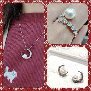 925純銀天然珍珠首飾套裝 Sterling Silver Natural Pearl Jewelry Set