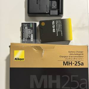 Nikon MH-25a Battery Charger, EN-EL15c Battery