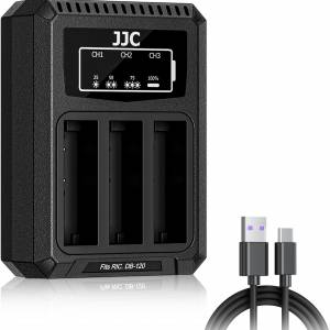 JJC DB-120 Multi Battery USB Charger with USB-C Port, for Ricoh GR IV GRIV GR4