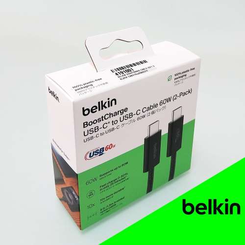 未開封 有單有保 60W 快充 Type-C 線 (一盒共有 2 條線) 香港行貨 2 年保養 | Belk...