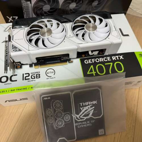 [極新淨] ASUS Dual GeForce RTX&trade; 4070 White OC 超頻版 12GB GDDR6X