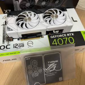 [極新淨] ASUS Dual GeForce RTX&trade; 4070 White OC 超頻版 12GB GDDR6X