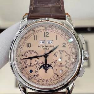 百達翡麗超複雜功能時計系列5270P-001腕錶全套 鮭魚盤面