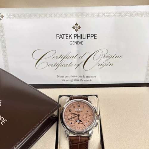 百達翡麗超複雜功能時計系列5270P-001腕錶全套 鮭魚盤面