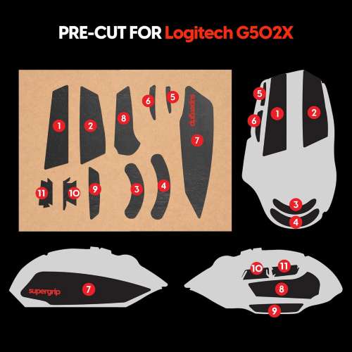 Pulsar Gaming Gears Supergrip Logicool G Logitech G502X 專用防滑貼 日本製造
