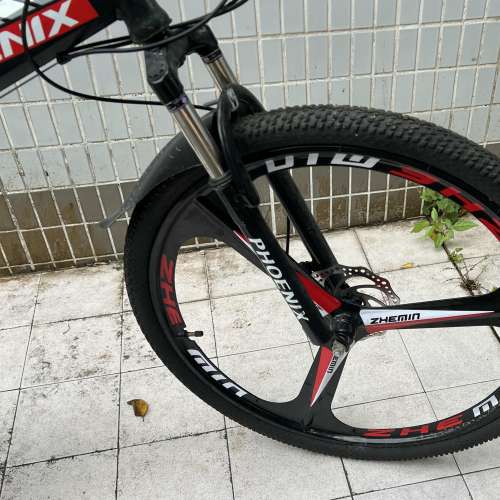 Phoenix X6 26寸 (30速) 碟剎折疊單車 破風越野變速單車 - 黑色三刀一體輪 HK$450.00