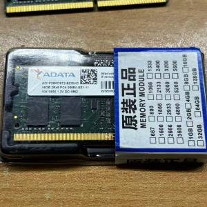 ADATA 16GBX2=32GB DDR4 2666MHz Ram 記憶體 Laptop 筆記本