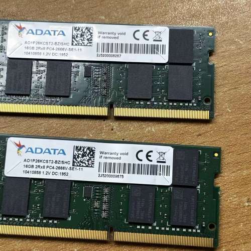 ADATA 16GBX2=32GB DDR4 2666MHz Ram 記憶體 Laptop 筆記本