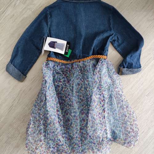 全新牛仔碎花連身裙蓬鬆 One piece Dress Denim