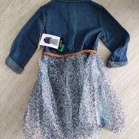 全新牛仔碎花連身裙蓬鬆 One piece Dress Denim