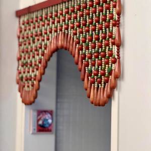 出售日本  vintage 昭和珠簾 門簾，日本制造,靚款式，整體大約85%新，長85cm,高39cm...