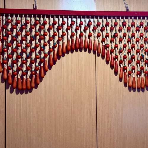 出售日本  vintage 昭和珠簾 門簾，日本制造,靚款式，整體大約85%新，長85cm,高39cm...