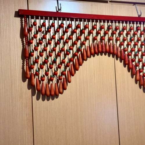 出售日本  vintage 昭和珠簾 門簾，日本制造,靚款式，整體大約85%新，長85cm,高39cm...