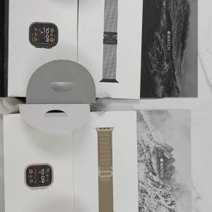 全新未開盒日本版 apple watch ultra 2 49mm esim+gps 黑鈦色原鈦色 一套