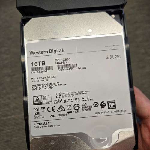 Western Digital HC550 16TB 硬碟