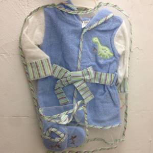 👶 Baby Hooded Bath Robe + Slippers Gift Set for 0-6months NEW 嬰兒浴袍套裝 👶