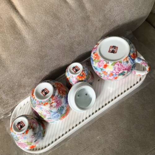 🍵 Ceramic Tea Set with Tray Flower NEW 全新 瓷 茶具 花 🍵