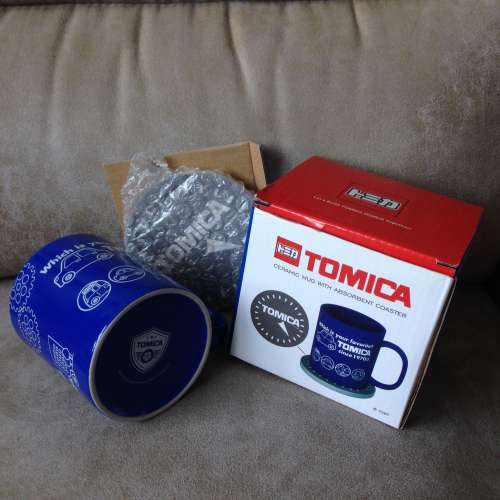 🚗 TOMICA Mug with Coaster BLUE NEW 全新 陶瓷杯 + 墊 套裝 藍 🚗