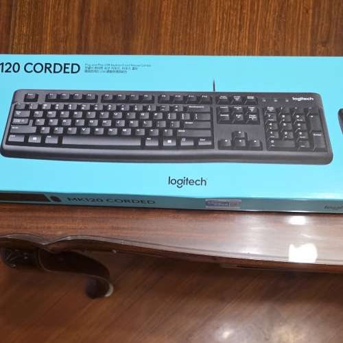 99%新Logitech MK120 CORDED 有線鍵盤和滑鼠