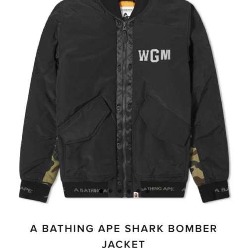 全新A BATHING APE夾棉Bomber Jacket