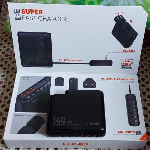 全新LDNIO 140W GaN氮化鎵 USB快充充電器 送100W線