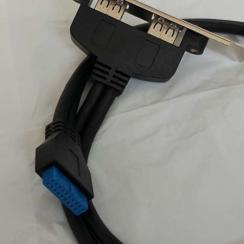 主機板組件：USB3.0 19/20Pin 轉 2口 USB3.0 轉接線, 30cm / 50cm