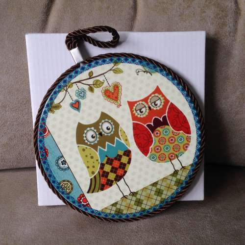 Kitchen Decorative Pot Holder Pad/Plate 6 inch OWL NEW 全新 廚房 貓頭鷹 煲墊 ...