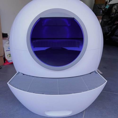 品名：全封閉自動清潔貓砂盆 電壓：DC 12V 待機功率：3W 最大運作功率：36W