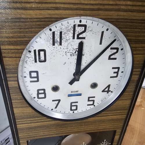 * 日本 * 麗聲 * Rhythm * 中古 * 上鍊 * 全 機械 掛鐘 *&nbsp;