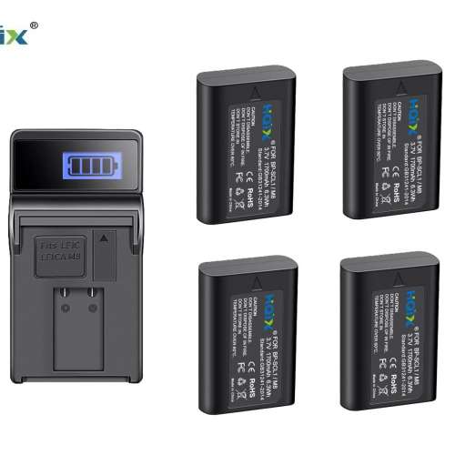 HQIX 4 Pcs BP-SCL1 Batteries With LCD Display USB Charger 四電池連充電機