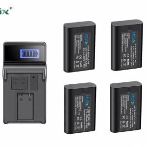 HQIX 4 Pcs BP-SCL1 Batteries With LCD Display USB Charger 四電池連充電機