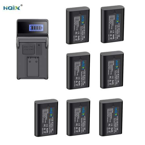HQIX 7 Pcs BP-SCL1 Batteries With LCD Display USB Charger 七電池