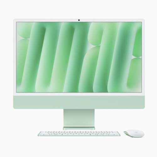 全新 未開封 AppleiMac 24吋M3 8GB 512GB綠色，包含鍵盤和滑鼠