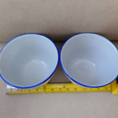 毛主席語錄+風格畫作 小瓷杯一對 可作食具使用、收藏品擺設 A pair of little cera...