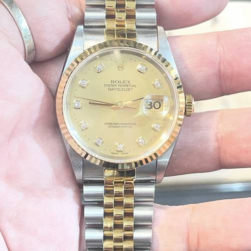 ROLEX 16233 金鋼 水泡大石字 20格 $53800