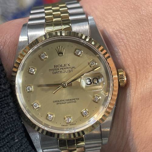 ROLEX 16233 金鋼 水泡大石字 20格 $53800