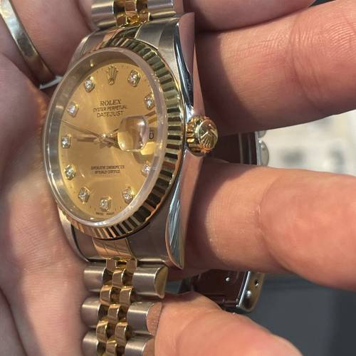 ROLEX 16233 金鋼 水泡大石字 20格 $53800
