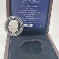 2016 SILVER PROOF JERSEY &pound;5 COIN WOOD LIKE BOX + COA PRINCE PHILIP 95th /銀價...